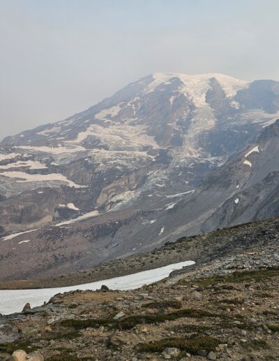 Mount Ranier over looking the valley in Ranier National Park