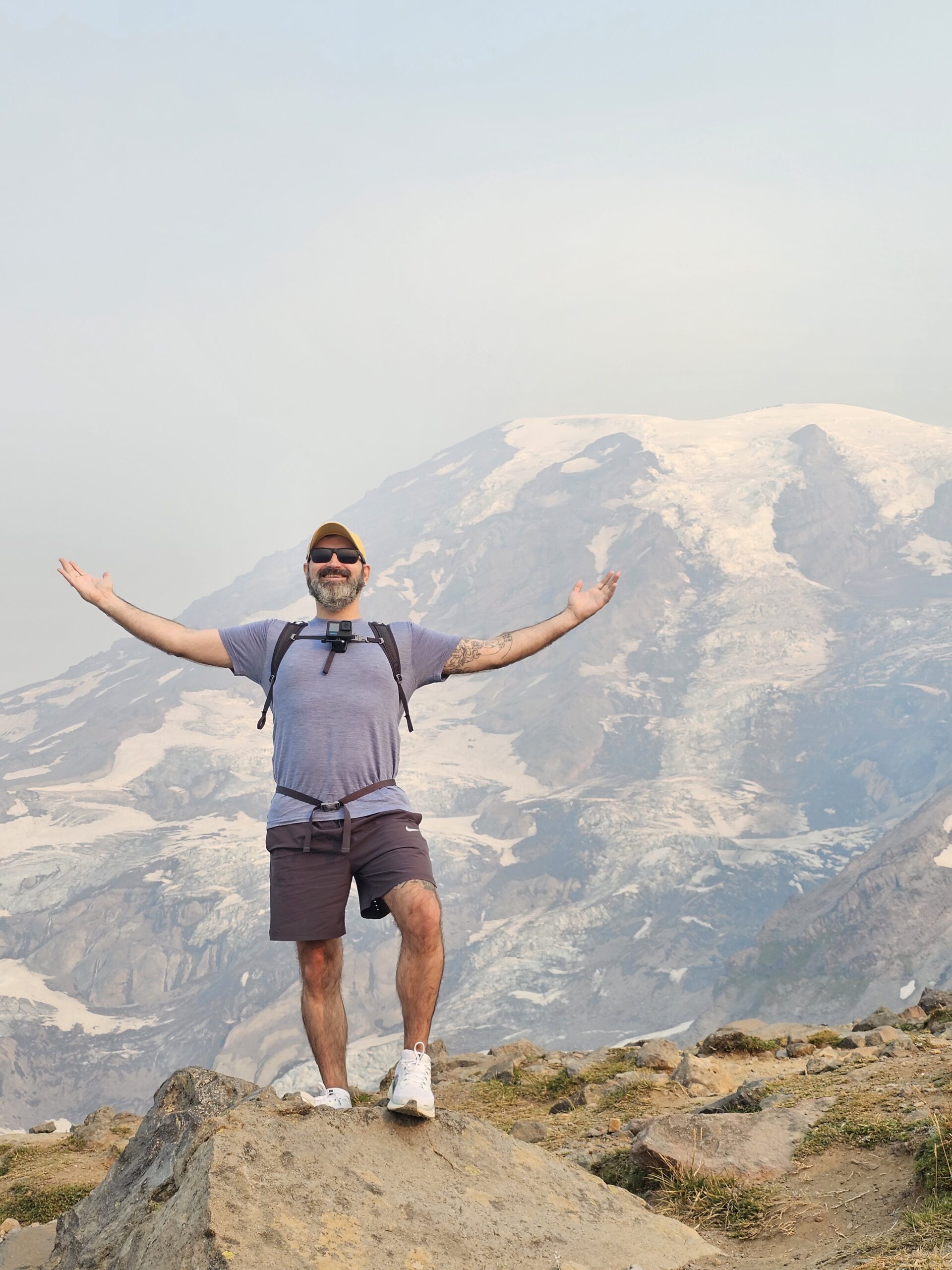 Taking an Instagram shot at an overlook at Ranier National Park